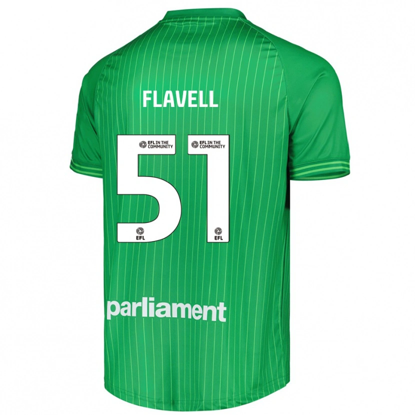 Danxen Niño Camiseta Kieren Flavell #51 Verde Lima Portero Equipación 2025/26 La Camisa