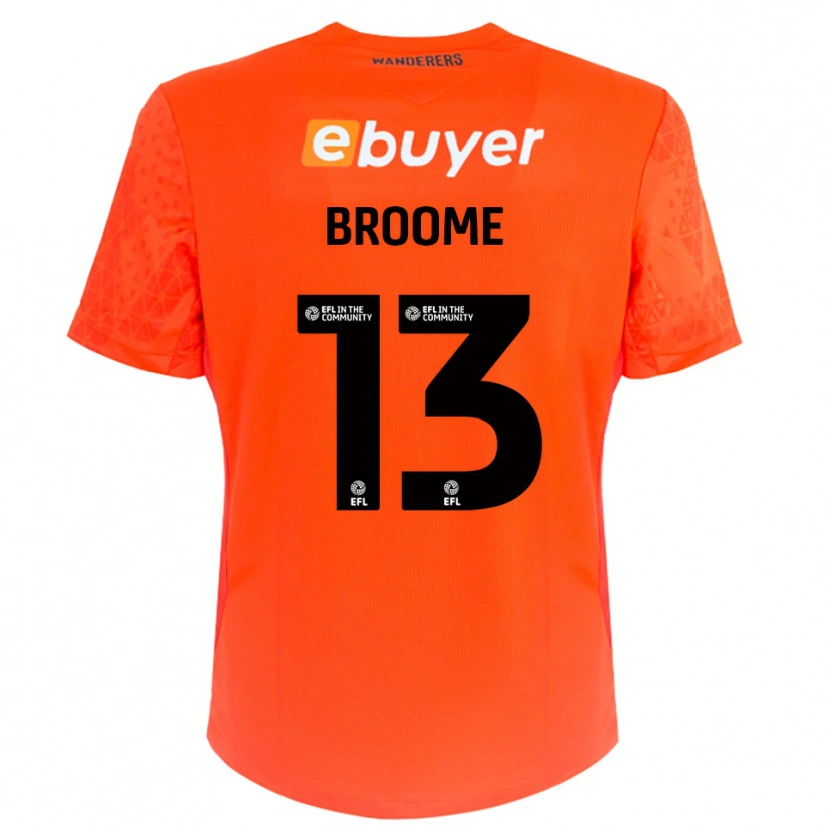 Danxen Niño Camiseta Nathan Broome #13 Negro Naranja Portero Equipación 2025/26 La Camisa