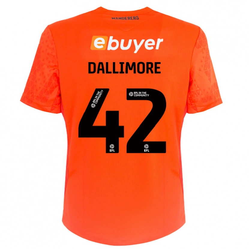 Danxen Niño Camiseta Jack Dallimore #42 Negro Naranja Portero Equipación 2025/26 La Camisa