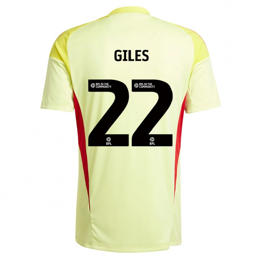 Danxen Niño Camiseta Olivia Giles #22 Amarillo Claro Portero Equipación 2025/26 La Camisa