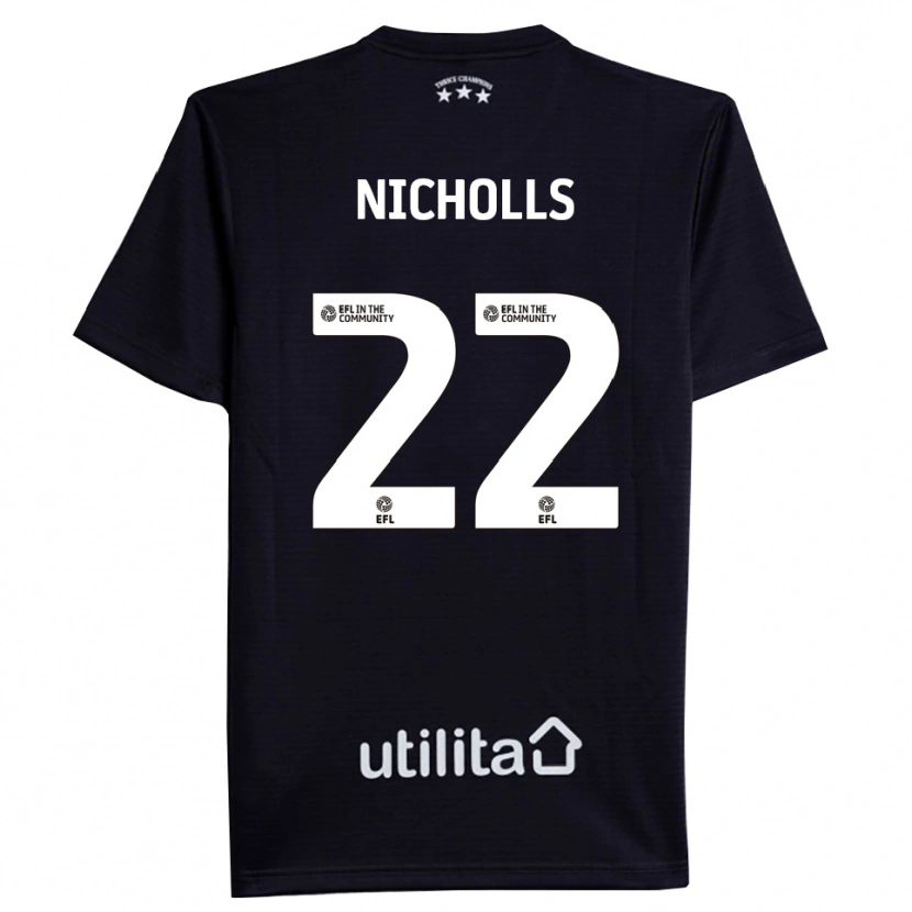 Danxen Niño Camiseta Lee Nicholls #22 Blanco Negro Portero Equipación 2025/26 La Camisa