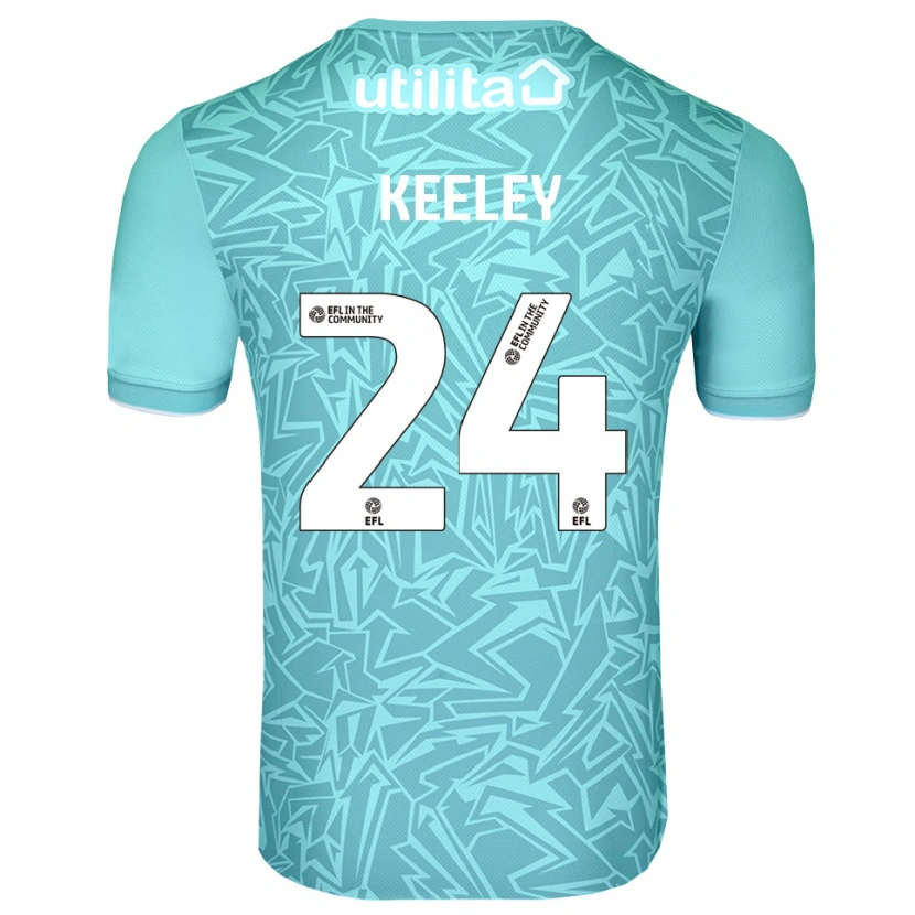 Danxen Niño Camiseta Josh Keeley #24 Azul Claro Portero Equipación 2025/26 La Camisa