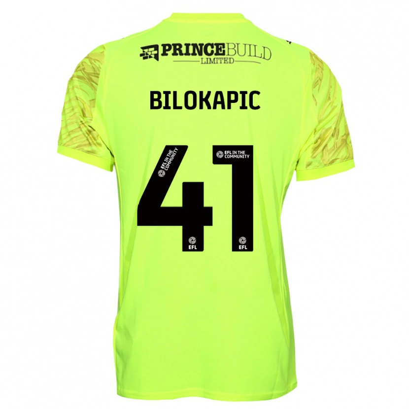 Danxen Niño Camiseta Nicholas Bilokapic #41 Negro Verde Fluorescente Portero Equipación 2025/26 La Camisa