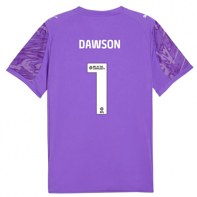 Danxen Niño Camiseta Cameron Dawson #1 Morado Blanco Portero Equipación 2025/26 La Camisa