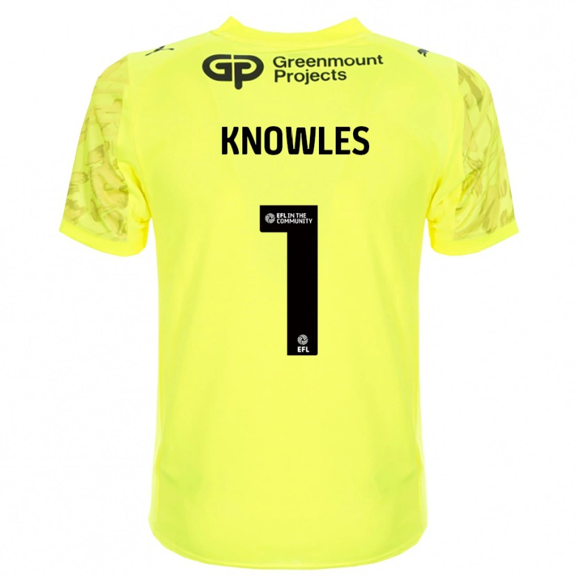 Danxen Niño Camiseta Amelia Knowles #1 Negro Verde Fluorescente Portero Equipación 2025/26 La Camisa