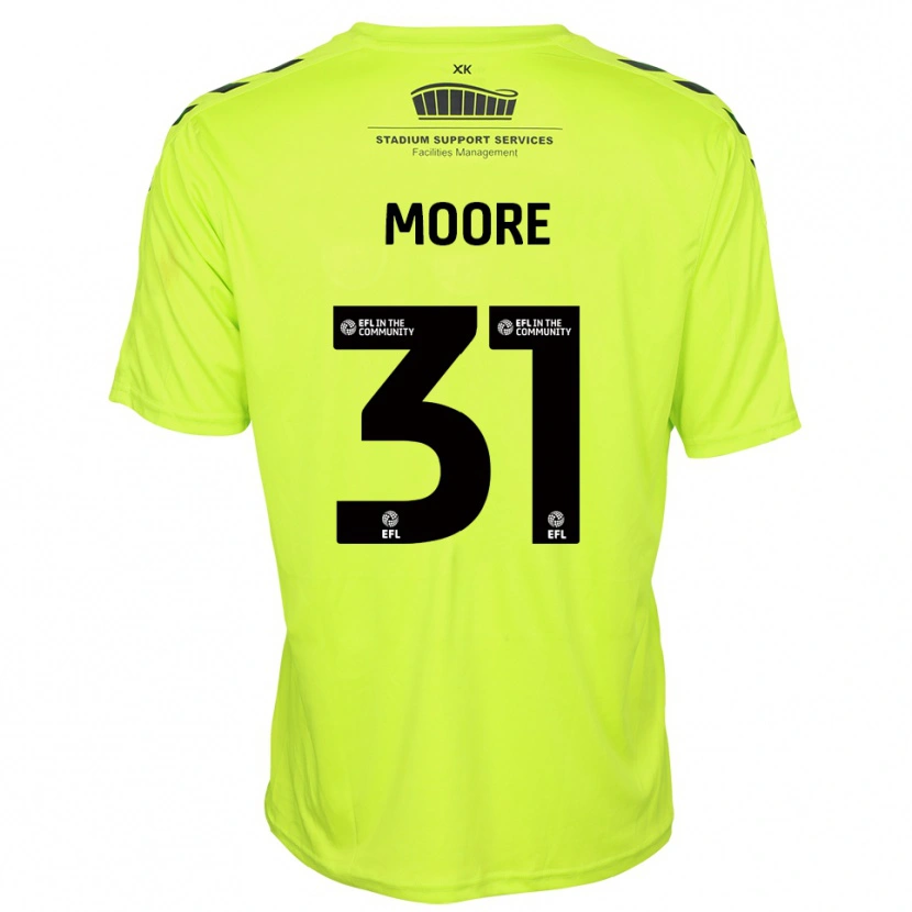 Danxen Niño Camiseta Stuart Moore #31 Verde Fluorescente Portero Equipación 2025/26 La Camisa