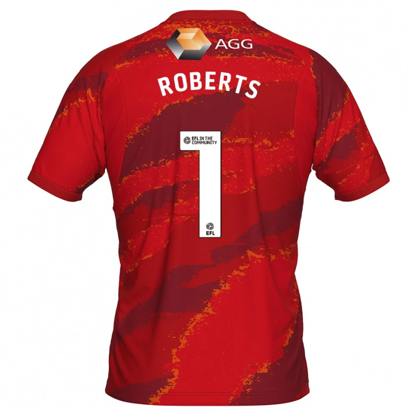 Danxen Niño Camiseta Liam Roberts #1 Blanco Rojo Portero Equipación 2025/26 La Camisa