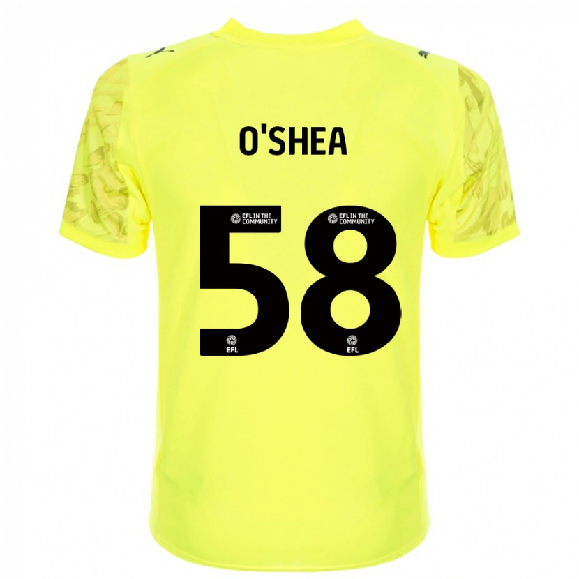 Danxen Niño Camiseta Cian O'Shea #58 Negro Amarillo Portero Equipación 2025/26 La Camisa