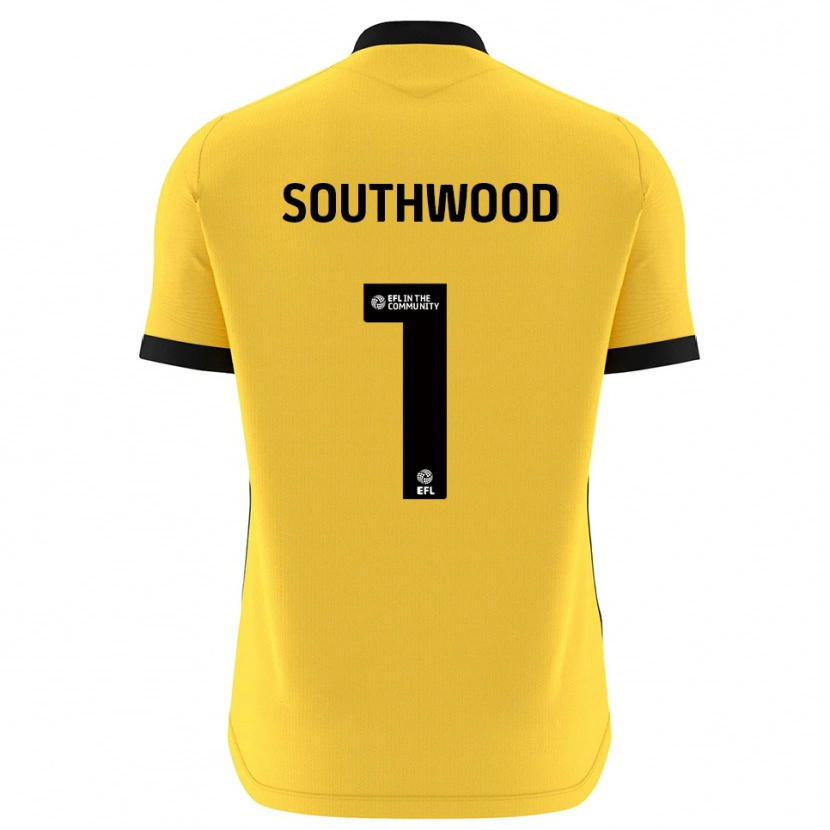 Danxen Niño Camiseta Luke Southwood #1 Negro Amarillo Portero Equipación 2025/26 La Camisa