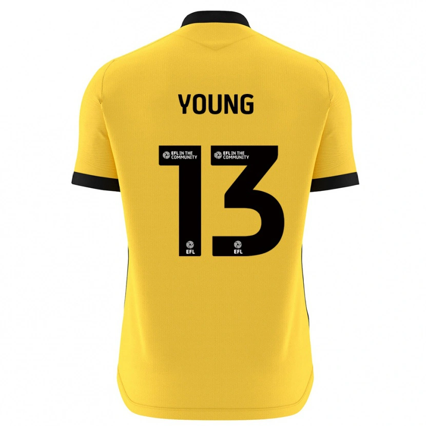 Danxen Niño Camiseta Brad Young #13 Negro Amarillo Portero Equipación 2025/26 La Camisa