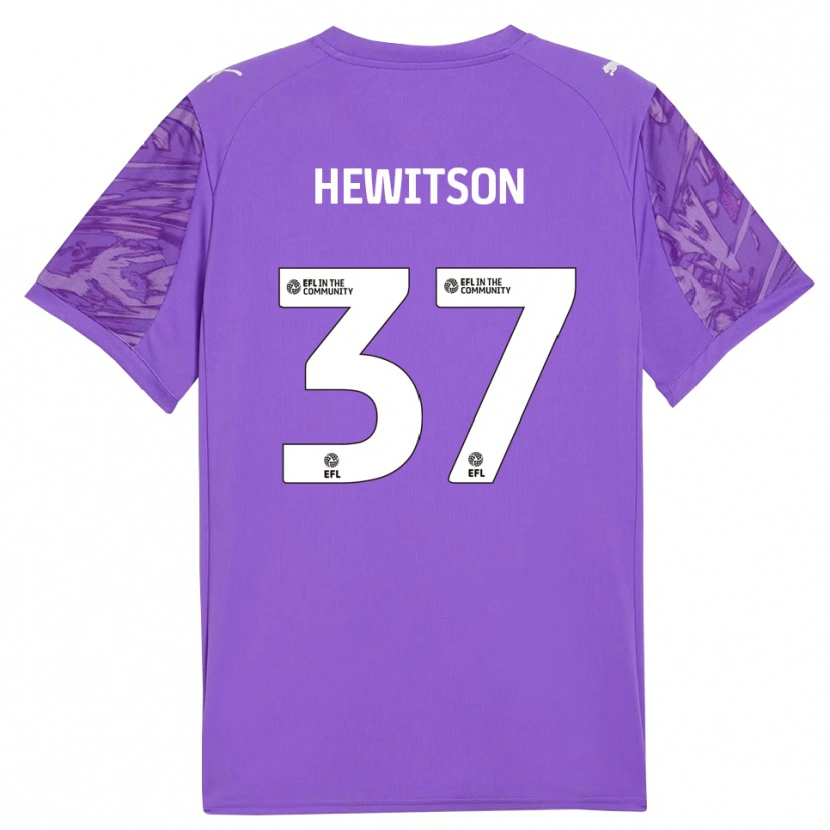 Danxen Niño Camiseta Luke Hewitson #37 Rojo Morado Portero Equipación 2025/26 La Camisa