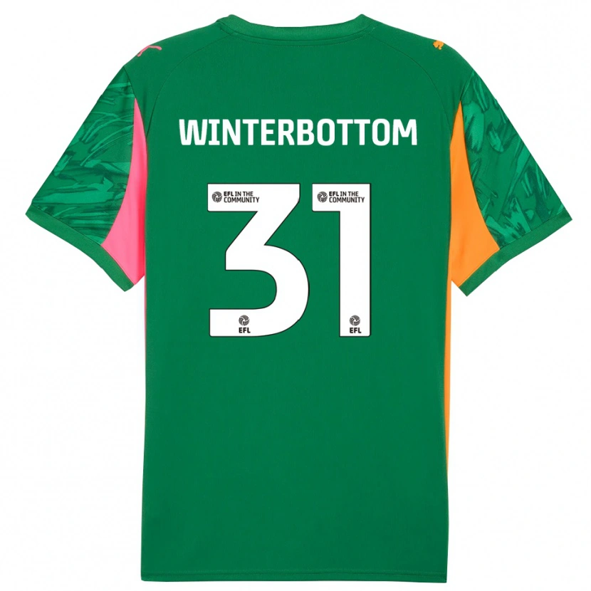 Danxen Niño Camiseta Ben Winterbottom #31 Verde Rosa Portero Equipación 2025/26 La Camisa