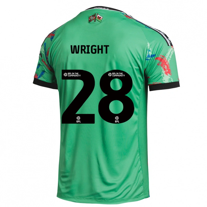 Danxen Niño Camiseta Jordan Wright #28 Rojo Verde Portero Equipación 2025/26 La Camisa