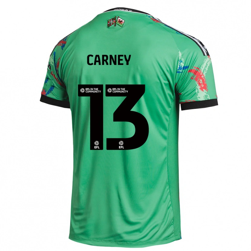 Danxen Niño Camiseta Jacob Carney #13 Rojo Verde Portero Equipación 2025/26 La Camisa
