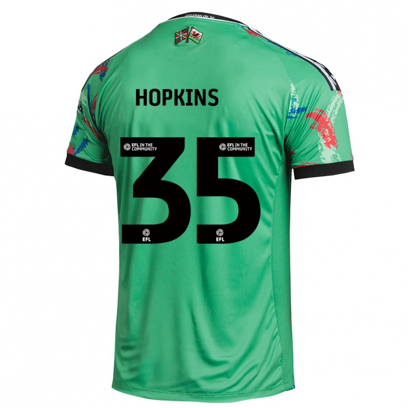 Danxen Niño Camiseta Bailey Hopkins #35 Rojo Verde Portero Equipación 2025/26 La Camisa