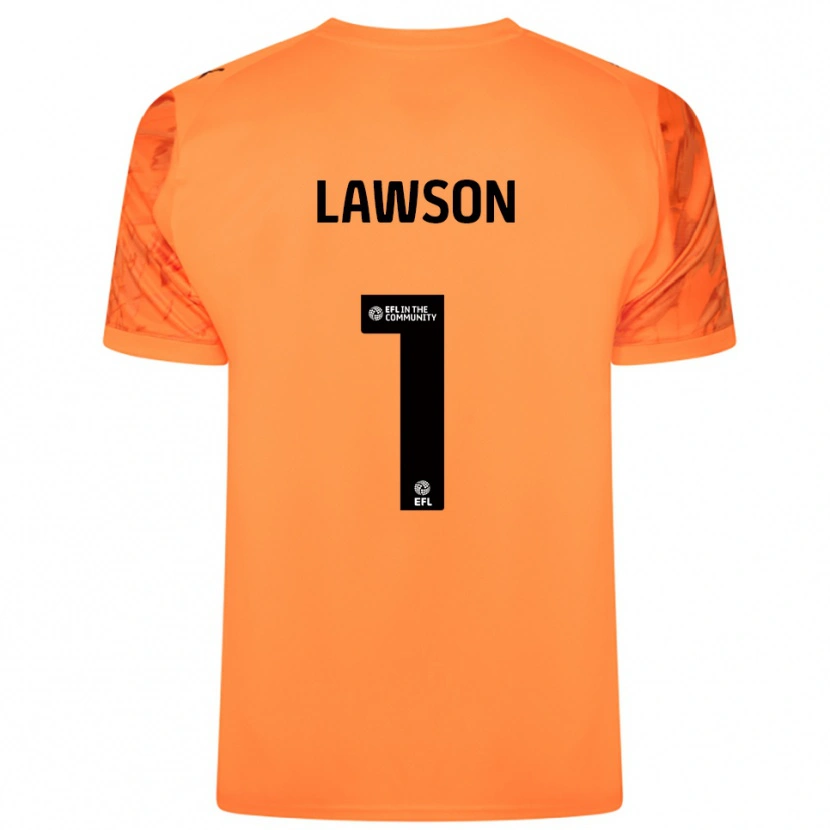 Danxen Niño Camiseta Harvey Lawson #1 Negro Naranja Portero Equipación 2025/26 La Camisa