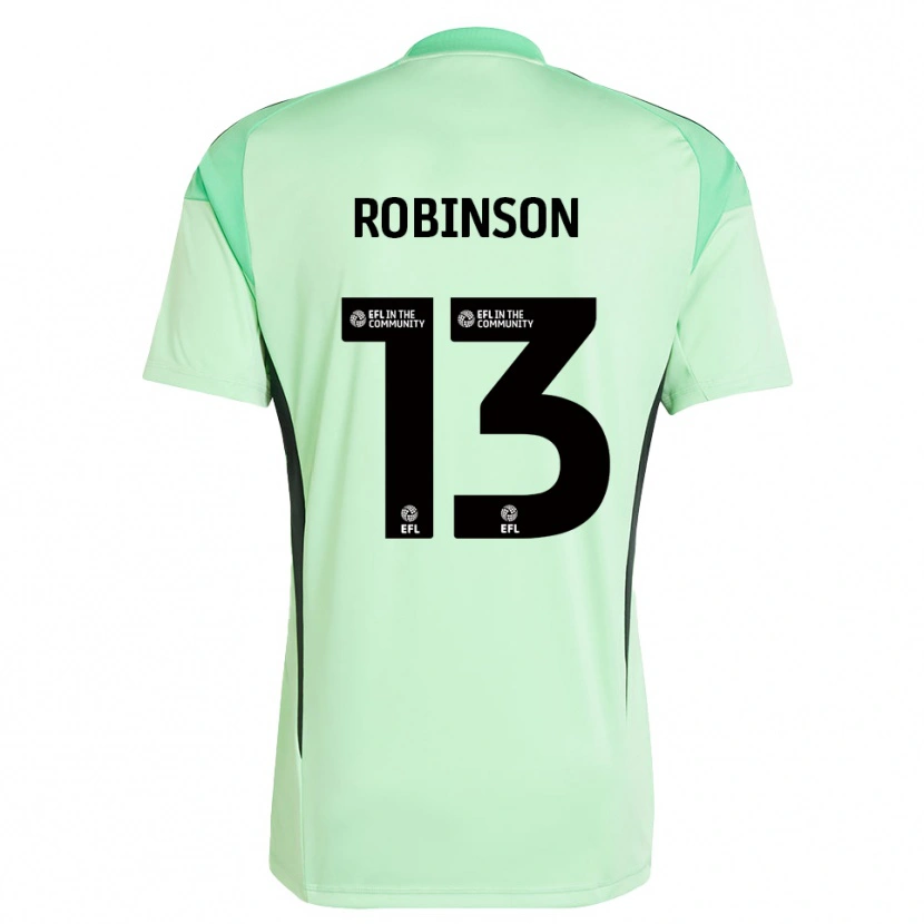 Danxen Niño Camiseta Anton Robinson #13 Negro Verde Claro Portero Equipación 2025/26 La Camisa