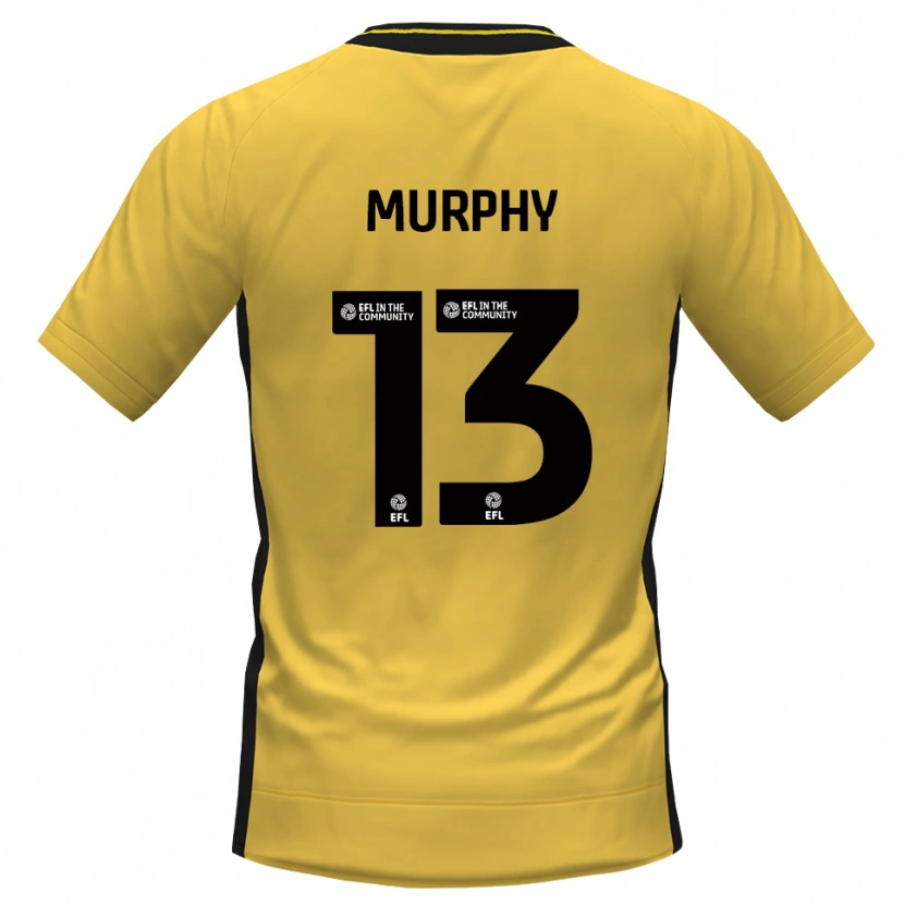 Danxen Niño Camiseta Joe Murphy #13 Negro Amarillo Portero Equipación 2025/26 La Camisa