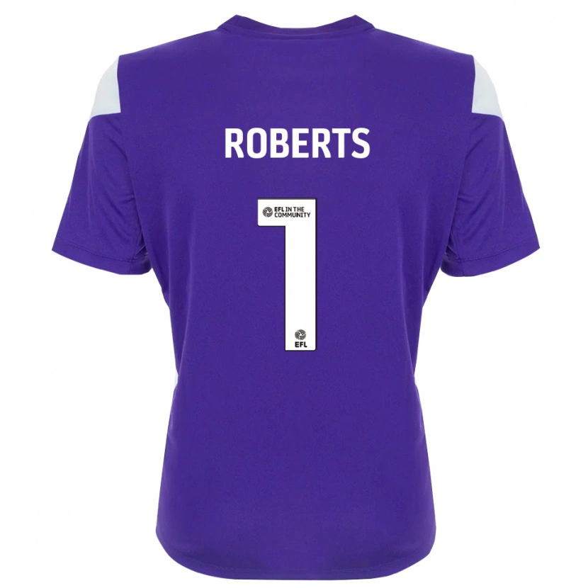 Danxen Niño Camiseta Myles Roberts #1 Blanco Morado Portero Equipación 2025/26 La Camisa