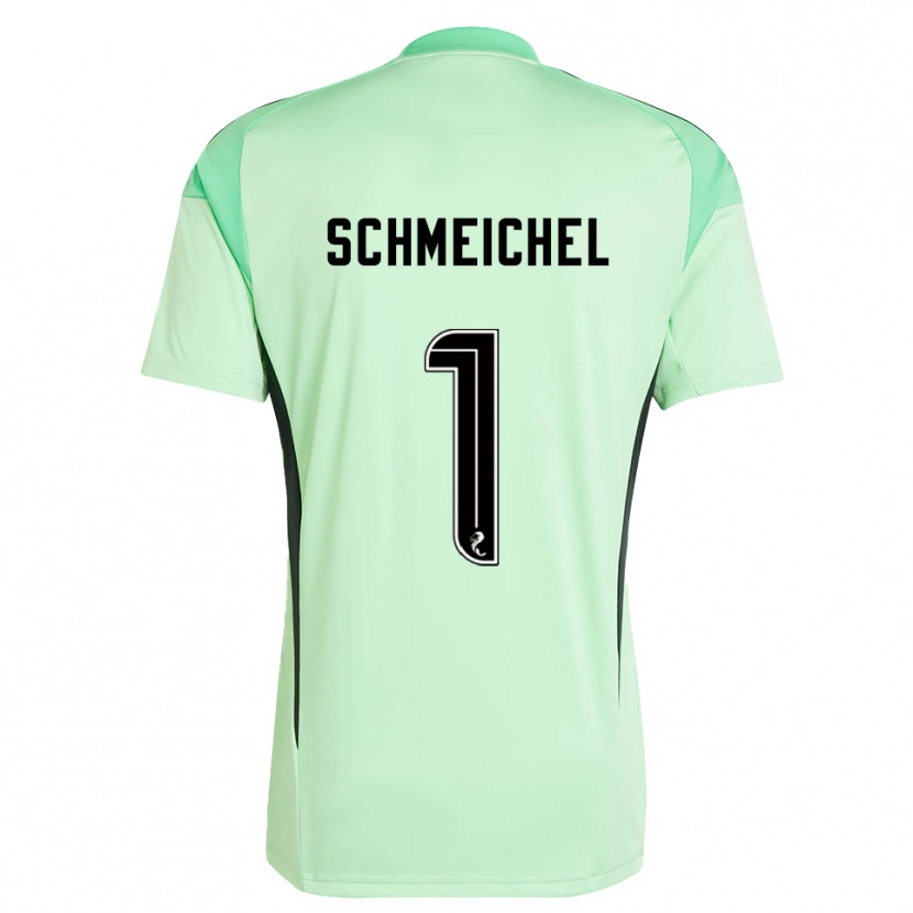 Danxen Niño Camiseta Kasper Schmeichel #1 Negro Verde Claro Portero Equipación 2025/26 La Camisa