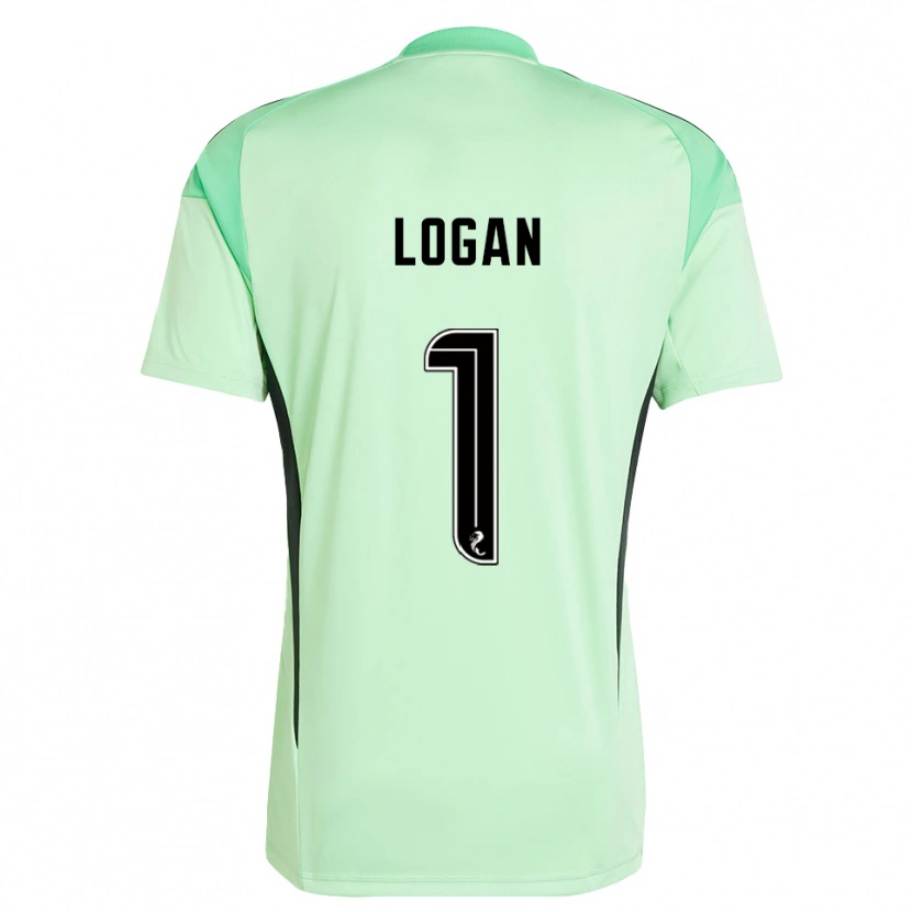 Danxen Niño Camiseta Chloe Logan #1 Negro Verde Claro Portero Equipación 2025/26 La Camisa