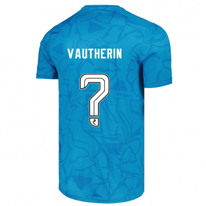 Danxen Niño Camiseta Sam Vautherin #0 Blanco Azul Portero Equipación 2025/26 La Camisa