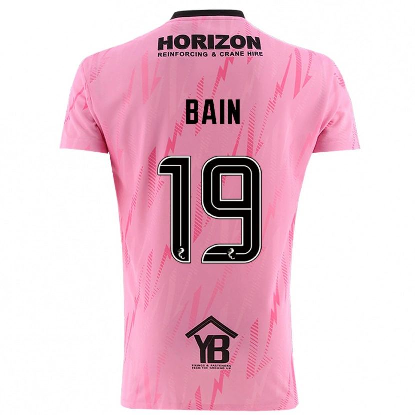 Danxen Niño Camiseta Scott Bain #19 Negro Rosa Portero Equipación 2025/26 La Camisa