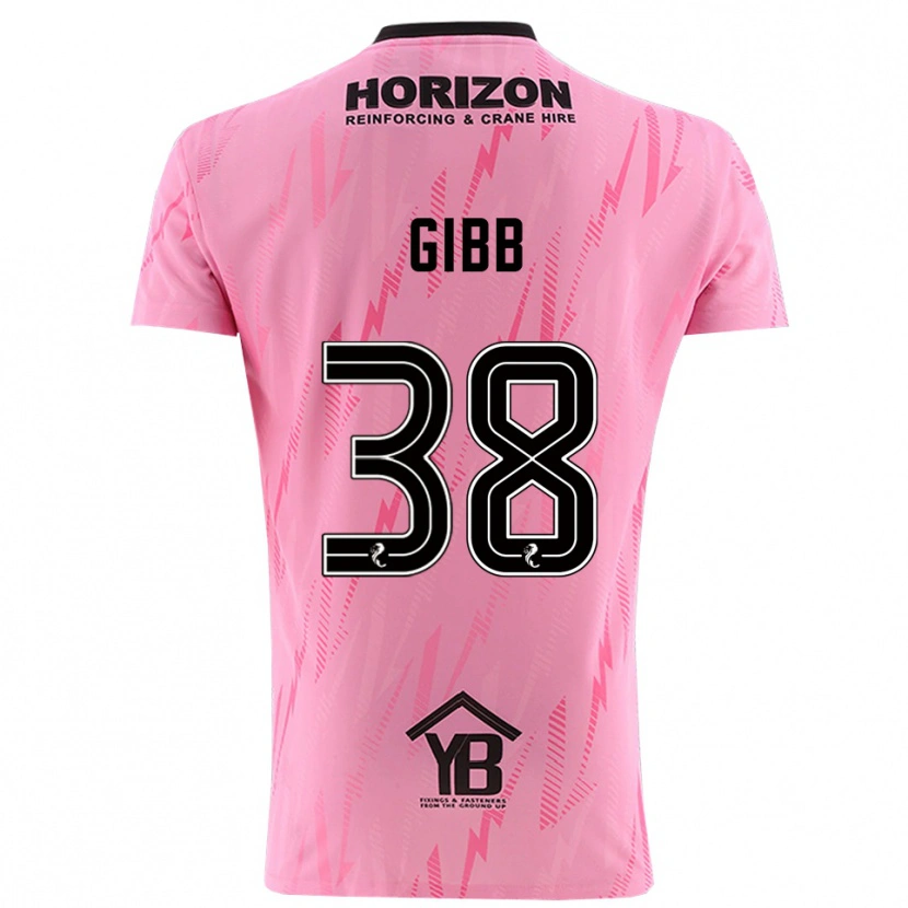 Danxen Niño Camiseta Thomas Gibb #38 Negro Rosa Portero Equipación 2025/26 La Camisa