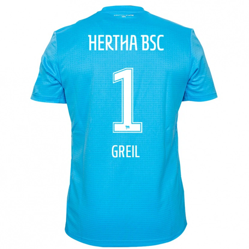 Danxen Niño Camiseta Luis Greil #1 Azul Claro Blanco Portero Equipación 2025/26 La Camisa