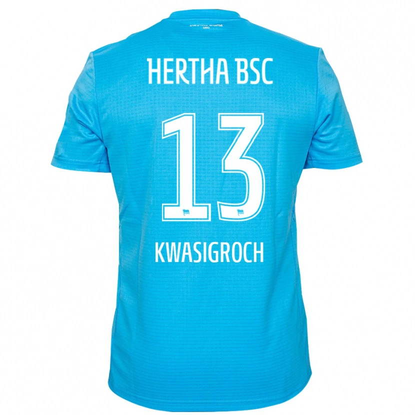 Danxen Niño Camiseta Robert Kwasigroch #13 Azul Claro Blanco Portero Equipación 2025/26 La Camisa