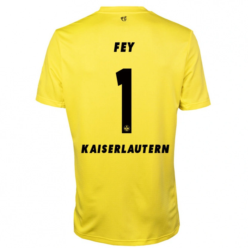 Danxen Niño Camiseta Tyler Fey #1 Negro Amarillo Portero Equipación 2025/26 La Camisa