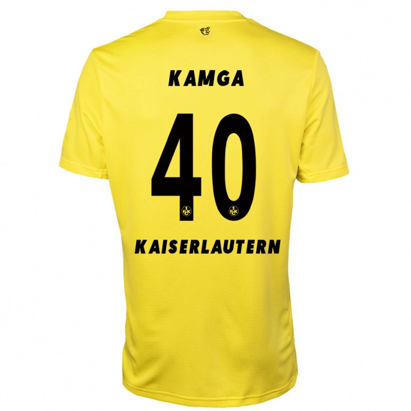 Danxen Niño Camiseta Enis Kamga #40 Negro Amarillo Portero Equipación 2025/26 La Camisa