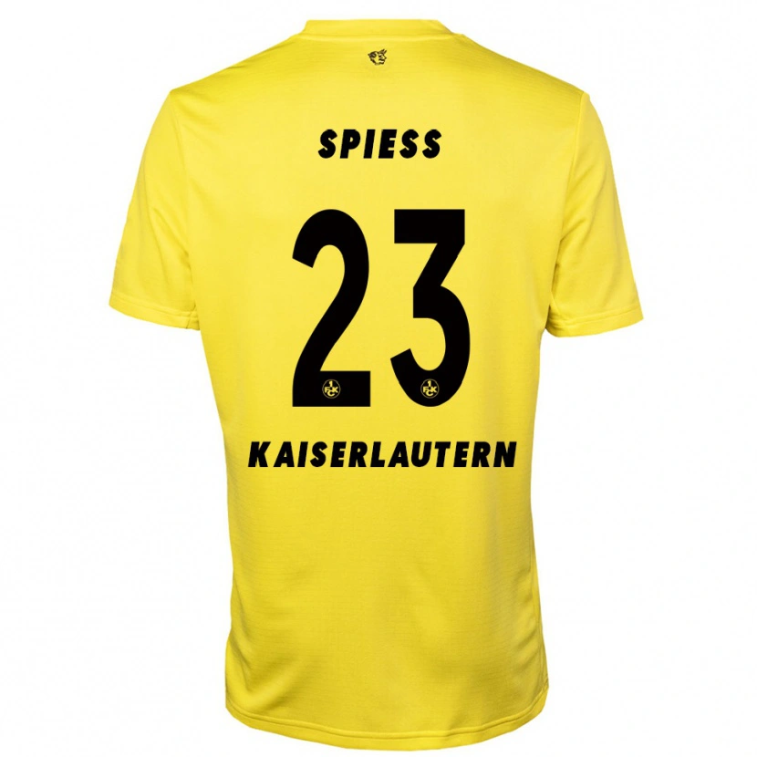 Danxen Niño Camiseta Louis Spieß #23 Negro Amarillo Portero Equipación 2025/26 La Camisa