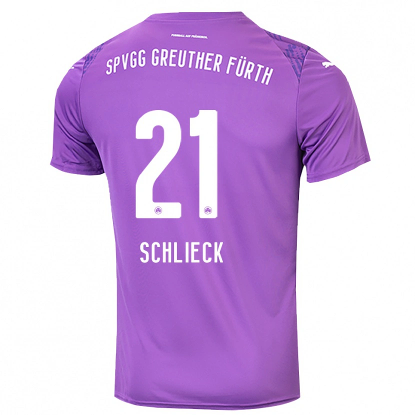 Danxen Niño Camiseta Timo Schlieck #21 Blanco Púrpura Portero Equipación 2025/26 La Camisa