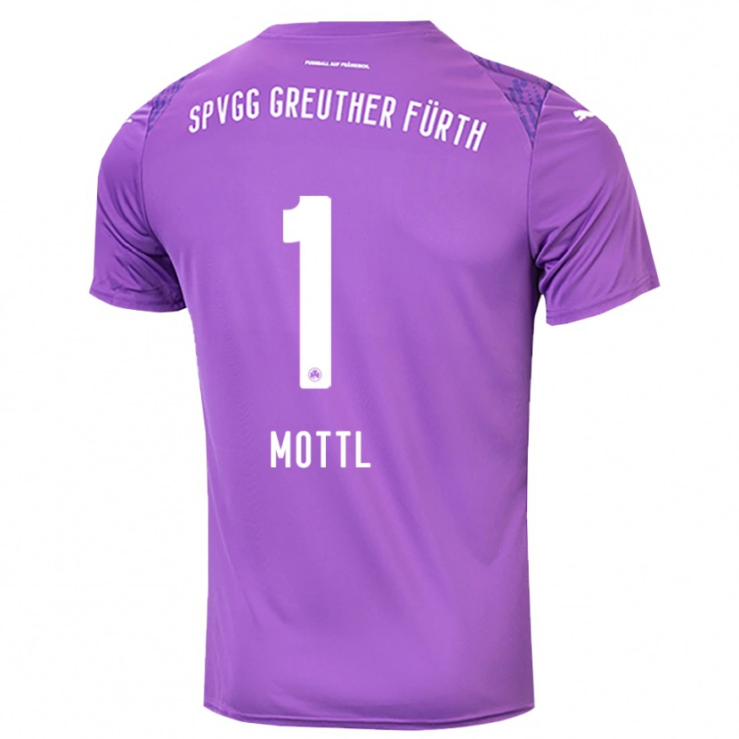 Danxen Niño Camiseta Jan Mottl #1 Blanco Púrpura Portero Equipación 2025/26 La Camisa