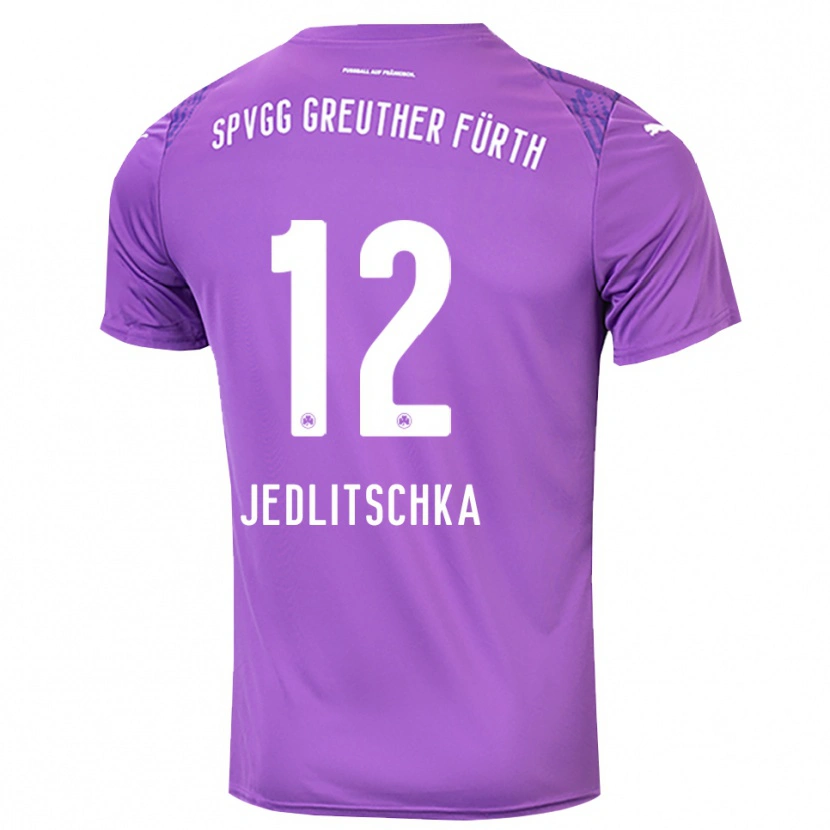 Danxen Niño Camiseta Moritz Jedlitschka #12 Blanco Púrpura Portero Equipación 2025/26 La Camisa