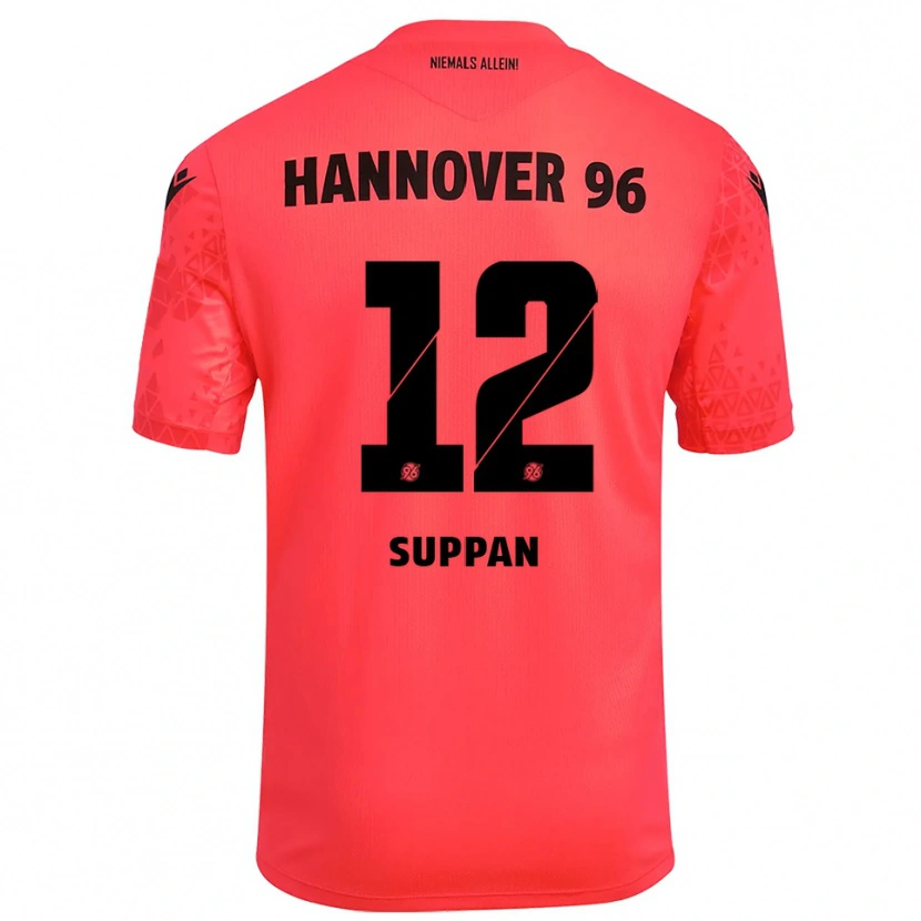 Danxen Niño Camiseta Jannik Suppan #12 Negro Rojo Portero Equipación 2025/26 La Camisa