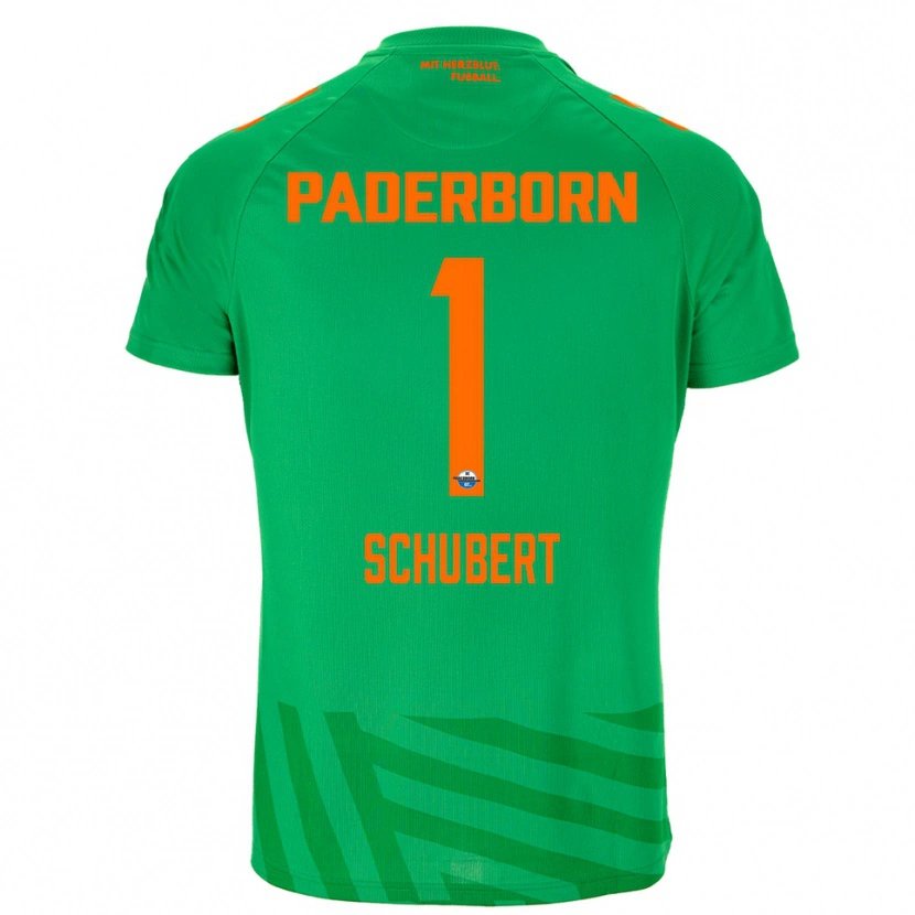 Danxen Niño Camiseta Markus Schubert #1 Naranja Verde Portero Equipación 2025/26 La Camisa