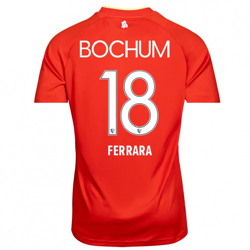 Danxen Niño Camiseta Noah-Ali Ferrara #18 Blanco Rojo Portero Equipación 2025/26 La Camisa