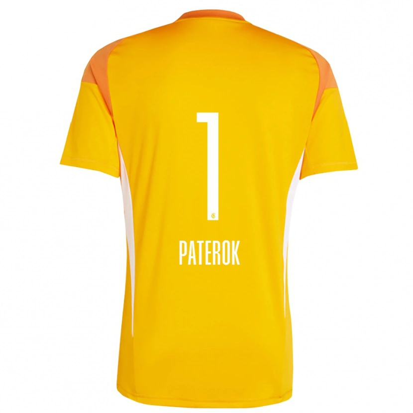 Danxen Niño Camiseta Tim Paterok #1 Naranja Amarillo Portero Equipación 2025/26 La Camisa