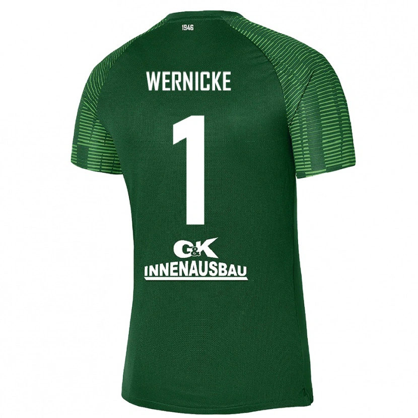 Danxen Niño Camiseta Samuli Wernicke #1 Negro Verde Oscuro Portero Equipación 2025/26 La Camisa
