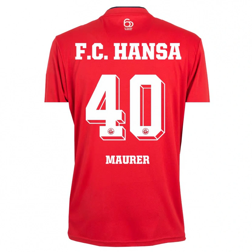 Danxen Niño Camiseta Erik Maurer #40 Rojo Blanco Portero Equipación 2025/26 La Camisa
