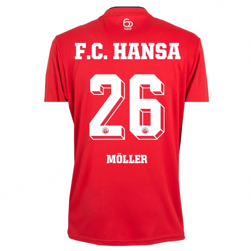 Danxen Niño Camiseta Andreas Möller #26 Rojo Blanco Portero Equipación 2025/26 La Camisa
