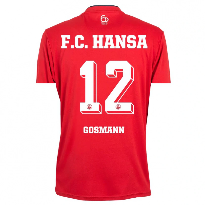 Danxen Niño Camiseta Hermann Gosmann #12 Rojo Blanco Portero Equipación 2025/26 La Camisa