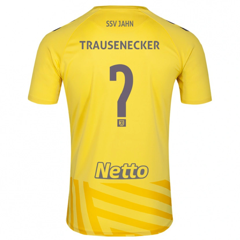 Danxen Niño Camiseta Bastian Trausenecker #0 Gris Amarillo Portero Equipación 2025/26 La Camisa