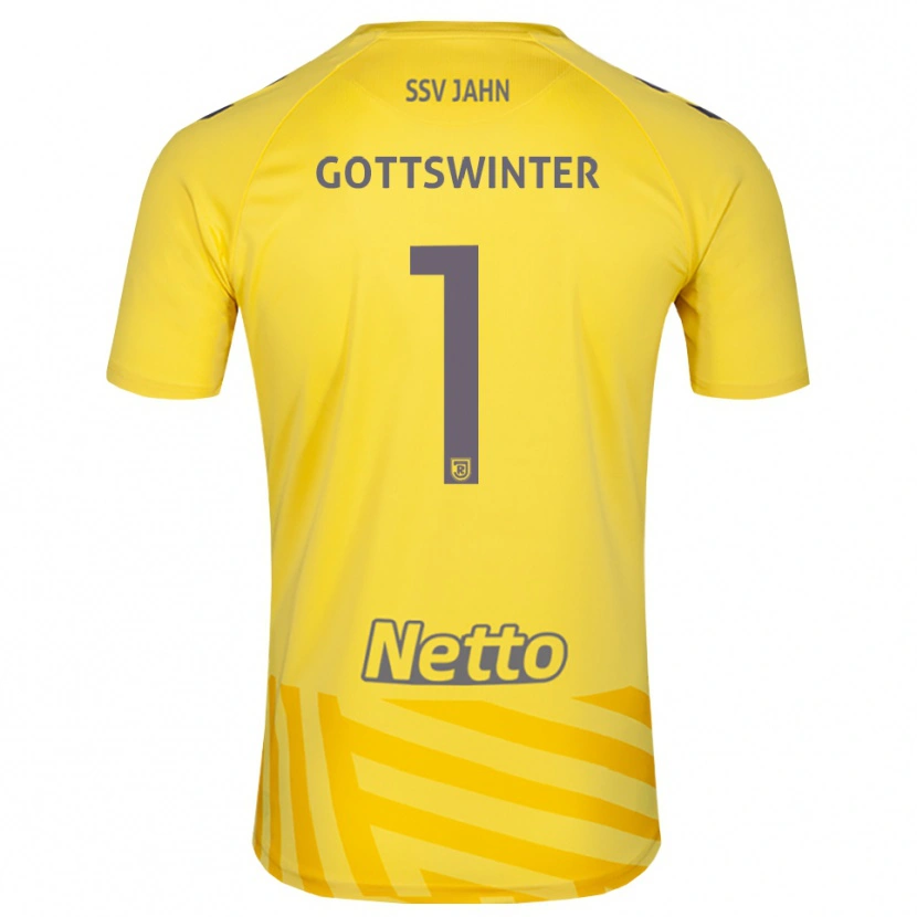 Danxen Niño Camiseta Florian Gottswinter #1 Gris Amarillo Portero Equipación 2025/26 La Camisa