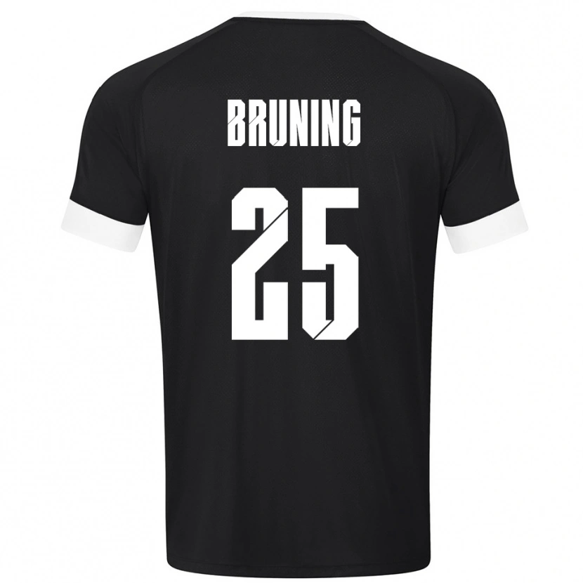 Danxen Niño Camiseta Malte Brüning #25 Blanco Negro Portero Equipación 2025/26 La Camisa