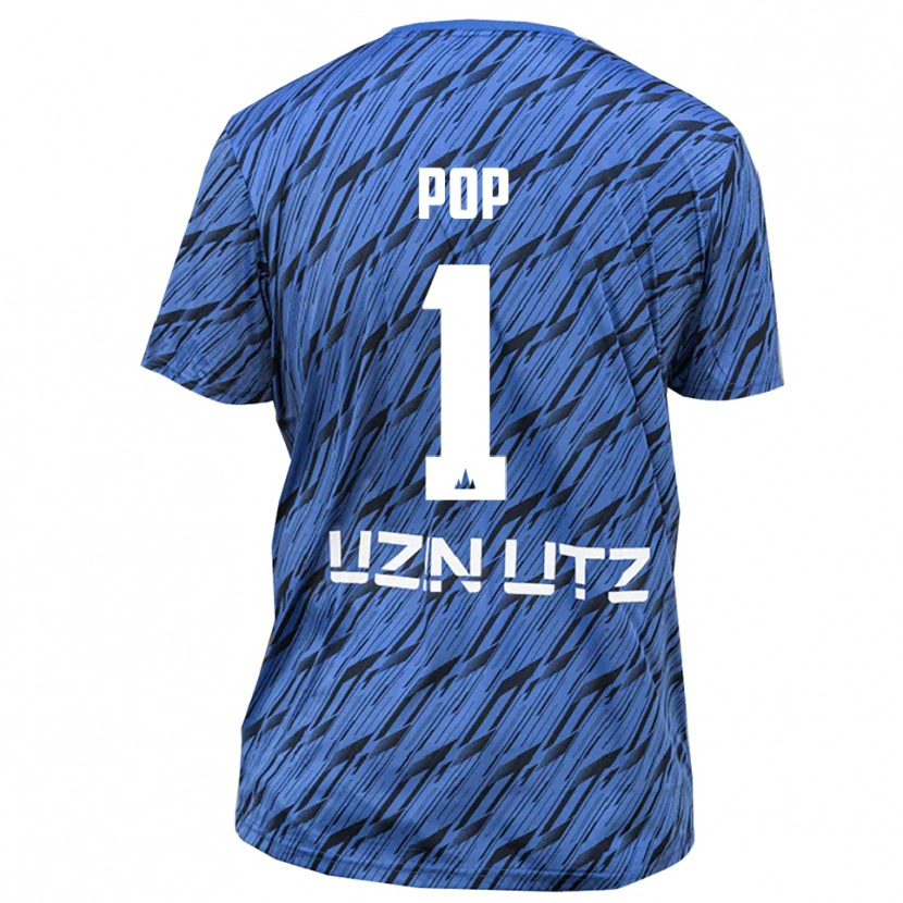 Danxen Niño Camiseta Nico Pop #1 Blanco Azul Real Portero Equipación 2025/26 La Camisa