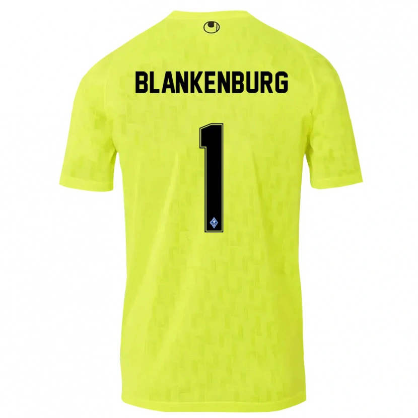 Danxen Niño Camiseta Luca Blankenburg #1 Negro Amarillo Portero Equipación 2025/26 La Camisa