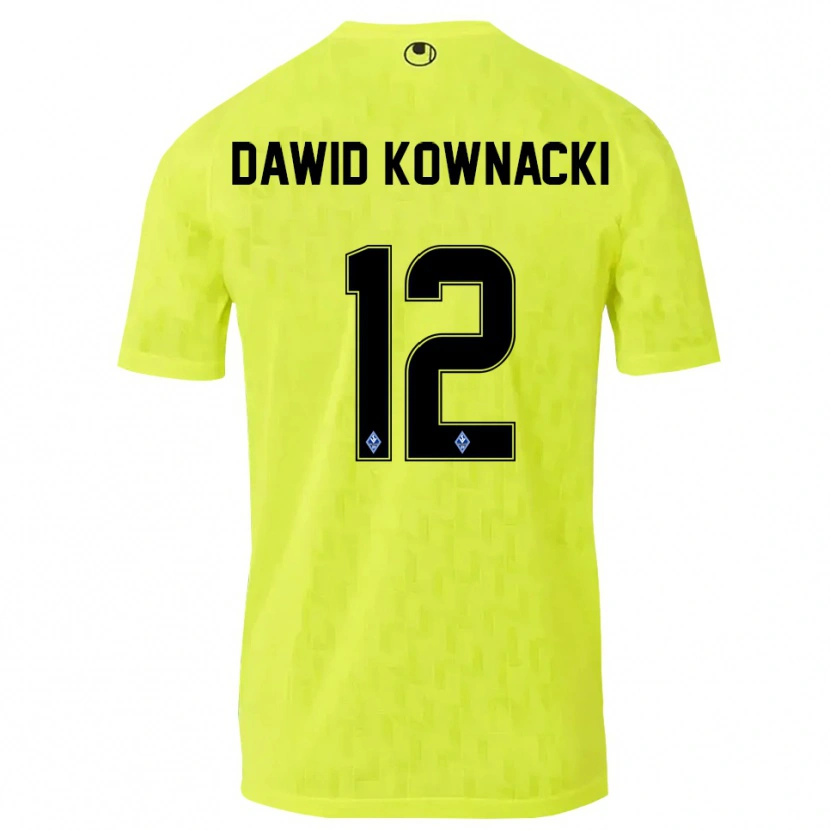 Danxen Niño Camiseta Jakub Dawid Kownacki #12 Negro Amarillo Portero Equipación 2025/26 La Camisa